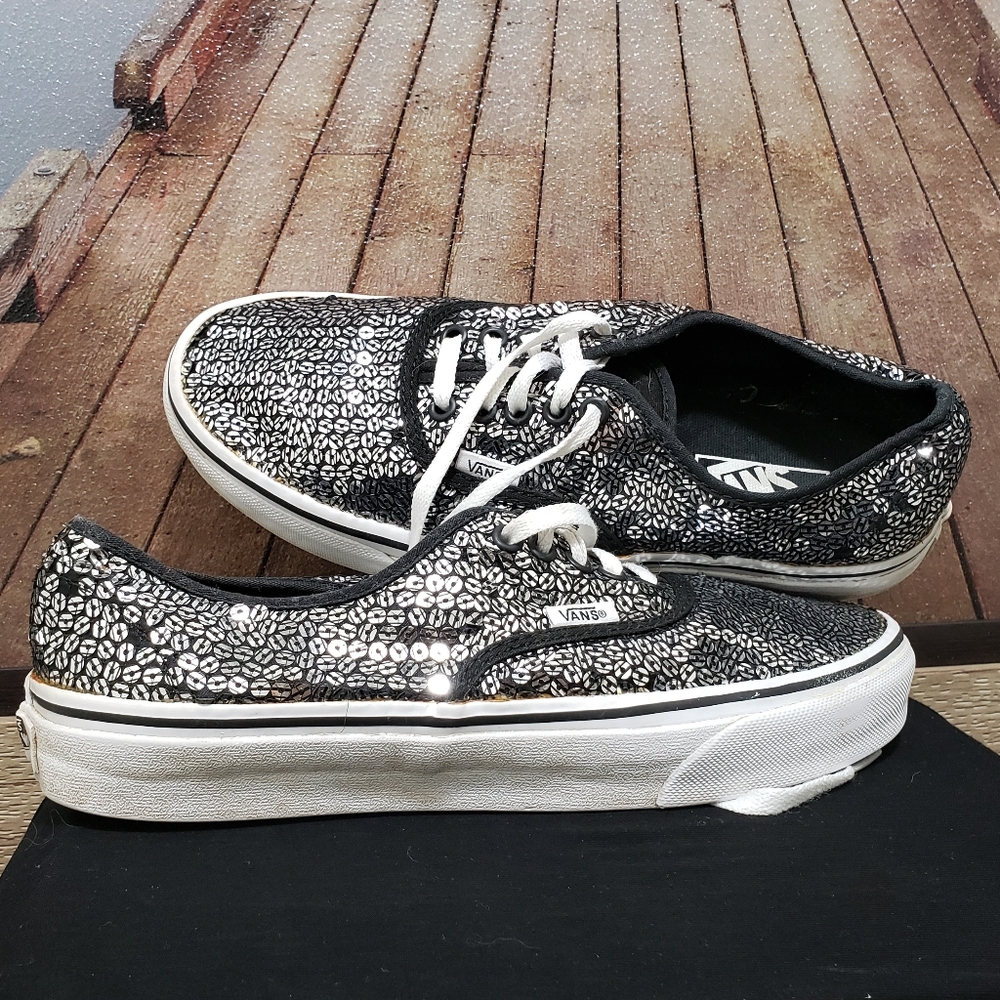 VANS Sequin Black New Skate mens 8 womens 9.5
